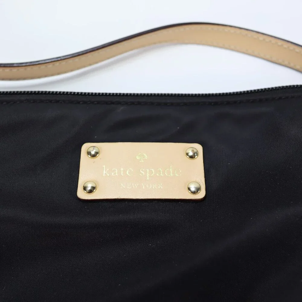Kate Spade New York Kennedy Park Tess Crossbody Bag‎ Purse Black Nylon Leather